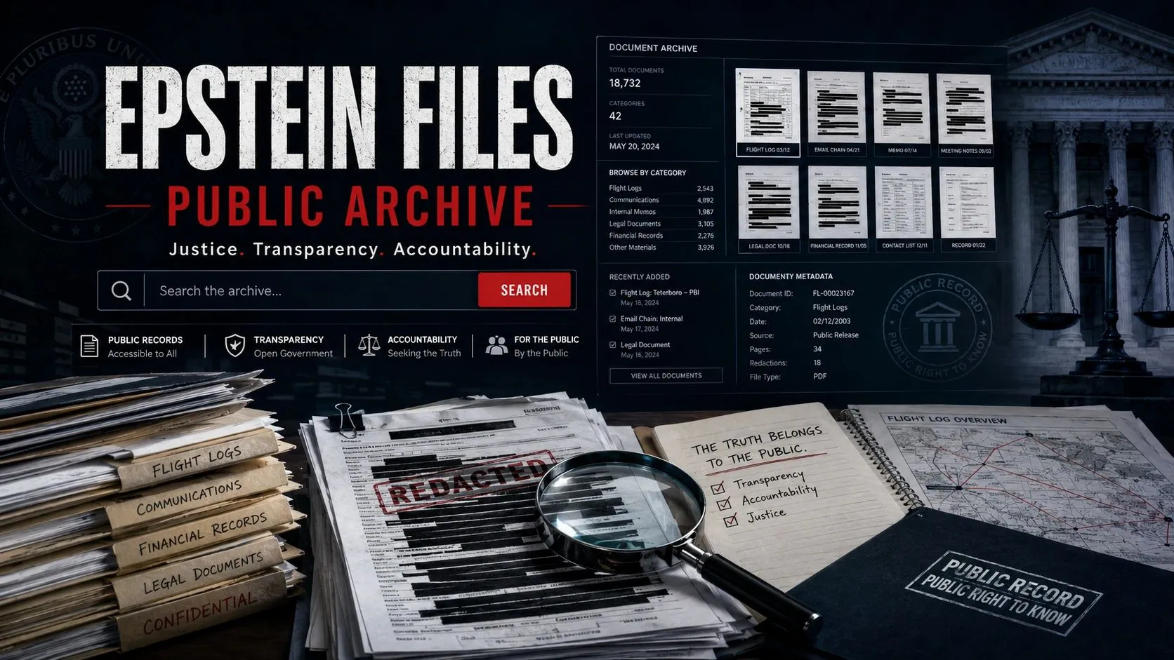 Epstein Files Public Archive: Justice/Transparency/Accountability